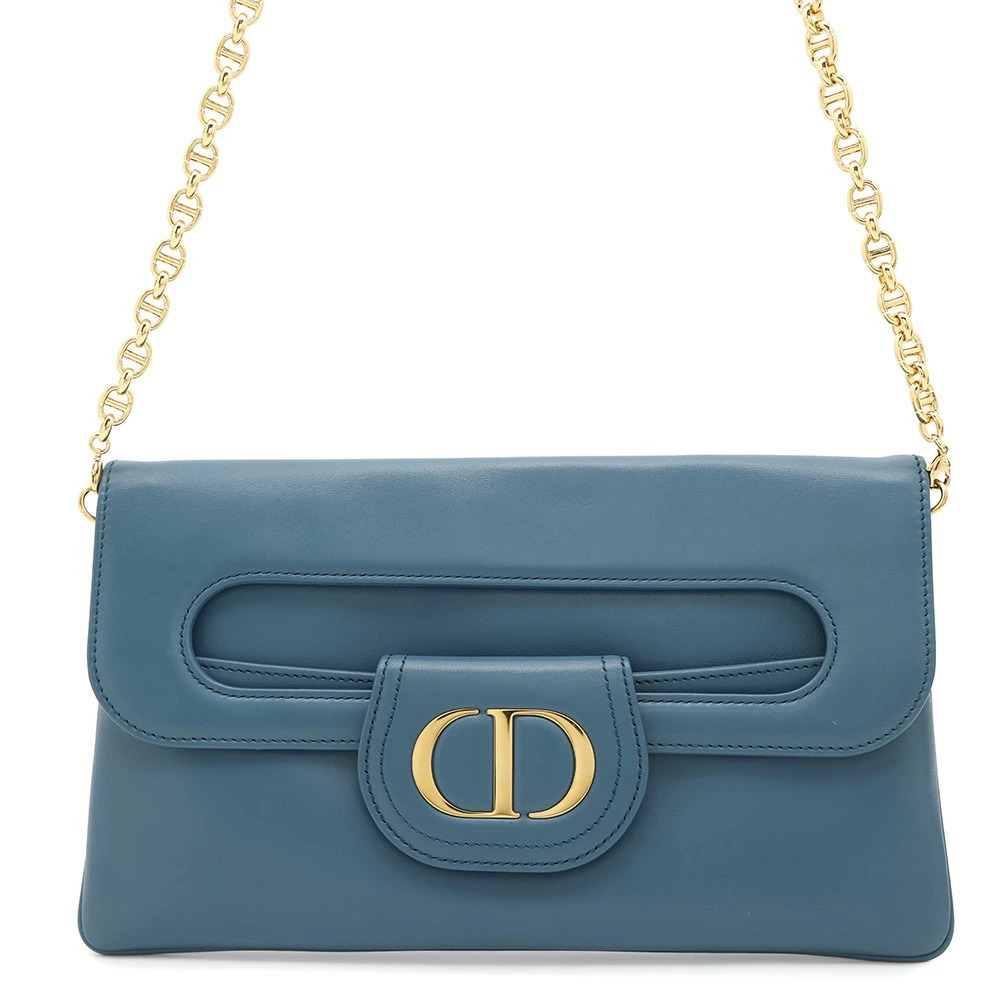 Christian Dior Chain Shoulder Bag DOUBLE Leather Clutch